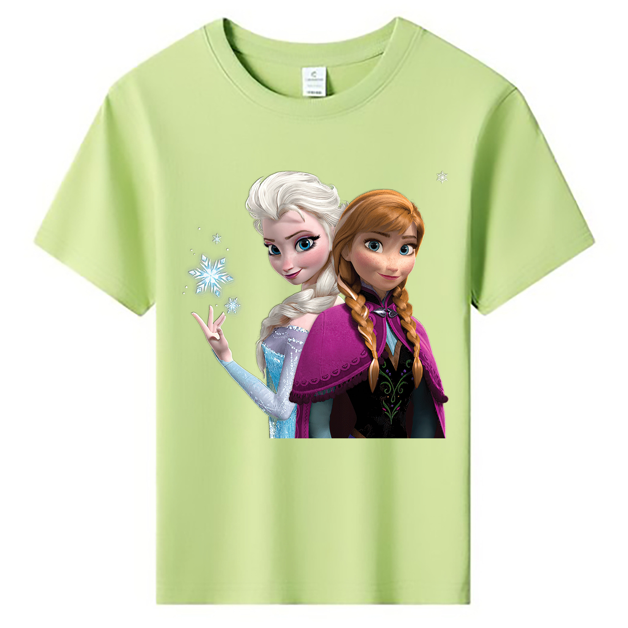 （画像用） アナと雪の女王 アンナ エルサ Frozen Anna Elsa 綿100％キッズTシャツ（フロントプリント）